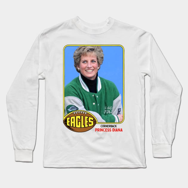 Princess Diana --- Retro Football Card Design Long Sleeve T-Shirt by DankFutura